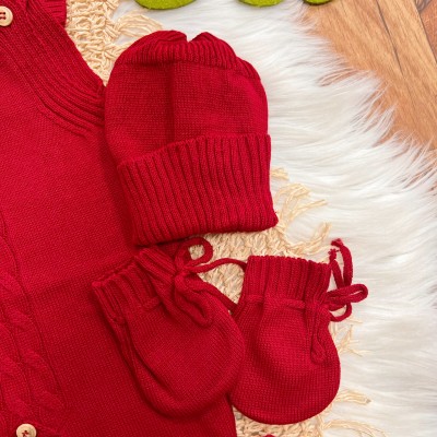  Kit Algodão Doce - Vermelho com Ursinho